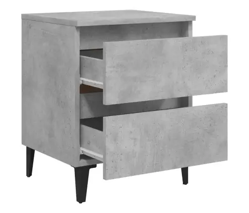 Naktsskapīši, 2 Gab. Betona Pelēki 40X35X50Cm Inženierijas Koks Vidaxl