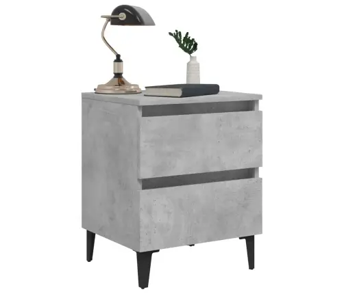 Naktsskapīši, 2 Gab. Betona Pelēki 40X35X50Cm Inženierijas Koks Vidaxl