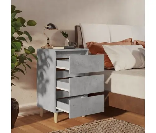 Naktinės Spintelės Su Kojelėmis, 2Vnt., Pilkos, 40X35X69Cm