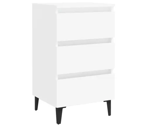 Öökapid Metalljalgadega, Valge, 40X35X69 Cm