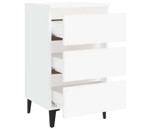 Öökapid Metalljalgadega, Valge, 40X35X69 Cm