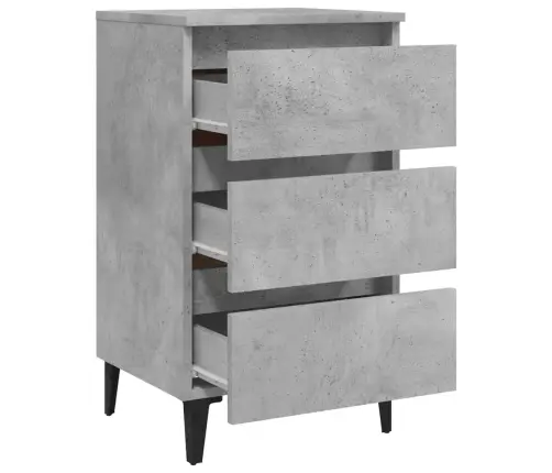 Öökapid Metalljalgadega, 2 Tk, Betoonhall, 40X35X69 Cm