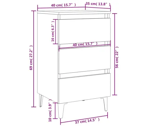 Öökapid Metalljalgadega, 2 Tk, Betoonhall, 40X35X69 Cm