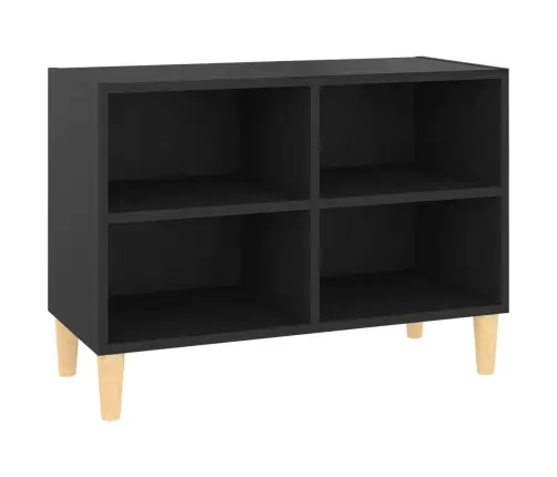 Tv Skapītis Ar Koka Kājām, Melns, 69,5X30X50 Cm Vidaxl
