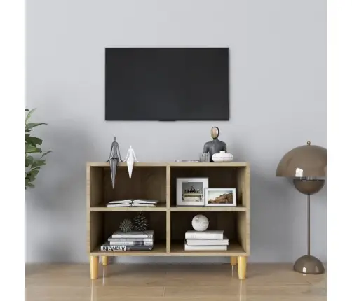 Tv Skapītis Ar Masīvkoka Kājām, Ozolkoka Krāsa, 69,5X30X50 Cm Vidaxl