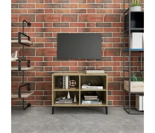 Tv Plaukts Ar Metāla Kājām, Ozolkoka Krāsa, 69,5X30X50 Cm Vidaxl