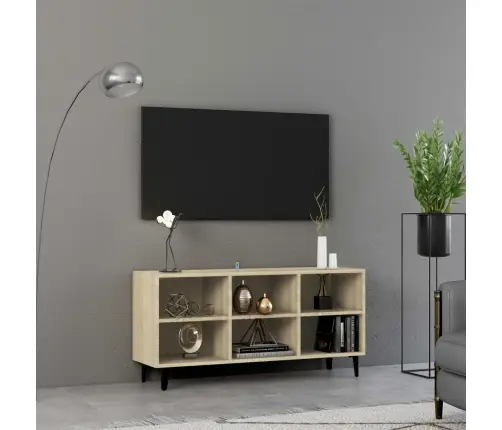 Tv Plaukts Ar Metāla Kājām, Ozolkoka Krāsa, 103,5X30X50 Cm Vidaxl