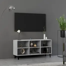 Tv Plaukts Ar Metāla Kājām, Betona Pelēks, 103,5X30X50 Cm Vidaxl