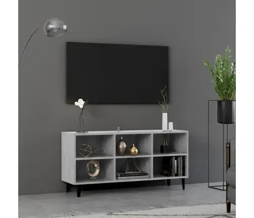 Tv Plaukts Ar Metāla Kājām, Betona Pelēks, 103,5X30X50 Cm Vidaxl