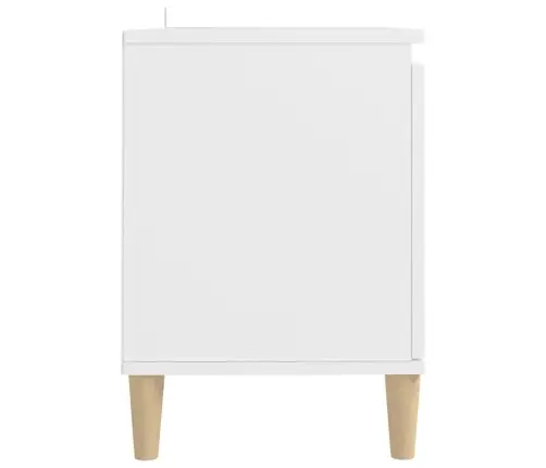 Tv Spintelė Su Medinėmis Kojelėmis, Balta, 103,5X35X50Cm