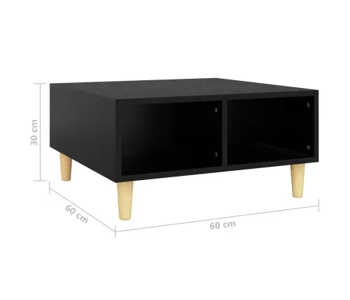 Kafijas Galdiņš, Melns, 60X60X30 Cm, Inženierijas Koks Vidaxl