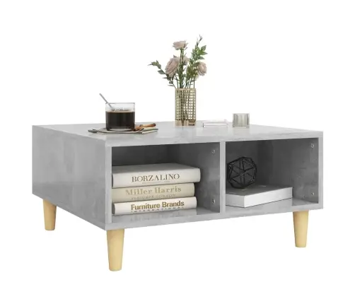 Kafijas Galdiņš, Betona Pelēks, 60X60X30 Cm, Inženierijas Koks Vidaxl