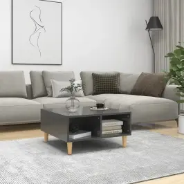 Kafijas Galdiņš, Spīdīgi Pelēks, 60X60X30 Cm, Inženierijas Koks Vidaxl