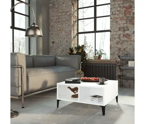 Kavos Staliukas, Baltos Spalvos, 60X60X30cm Apdirbta Mediena