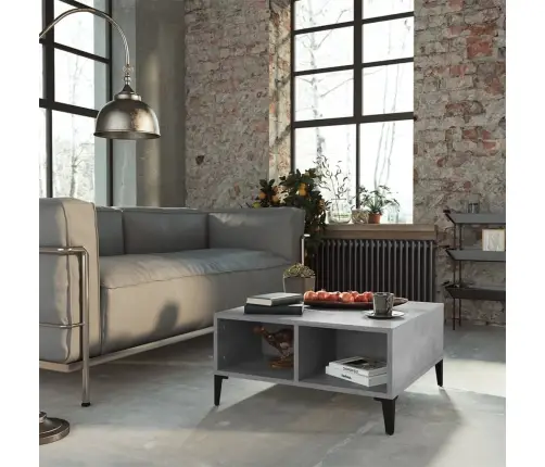 Kafijas Galdiņš, Betonpelēks, 60X60X30 Cm, Inženierijas Koks Vidaxl