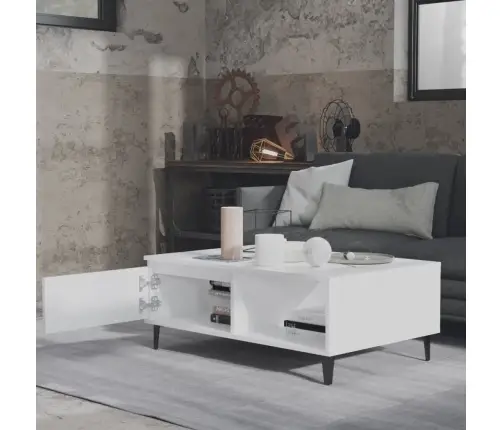 Kafijas Galdiņš, Balts, 90X60X35 Cm, Inženierijas Koks Vidaxl