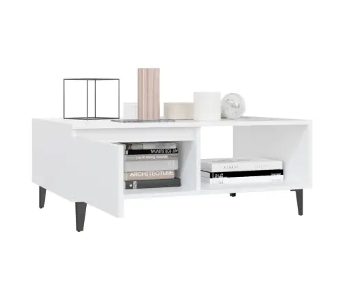 Kafijas Galdiņš, Balts, 90X60X35 Cm, Inženierijas Koks Vidaxl