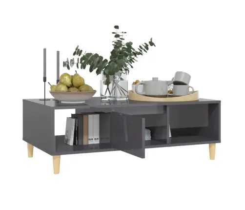 Kohvilaud, Kõrgläikega Hall, 103,5X60X35 Cm Tehispuit