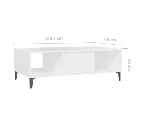 Kohvilaud, Valge 103,5X60X35 Cm Tehispuit