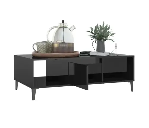 Kafijas Galdiņš, 103,5X60X35Cm, Spīdīgi Melns Inženierijas Koks Vidaxl