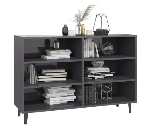 Plaukts, Spīdīgi Pelēks, 103,5X35X70 Cm, Inženierijas Koks Vidaxl