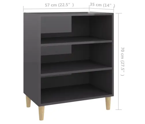 Puhvetkapp, Kõrgläikega Hall, 57 X 35 X 70 cm Tehispuit