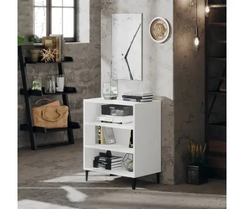 Kumode, Balta, 57X35X70 Cm, Inženierijas Koks Vidaxl