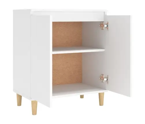 Puhvetkapp Puitjalgadega, Valge, 60X35X70 cm Tehispuit