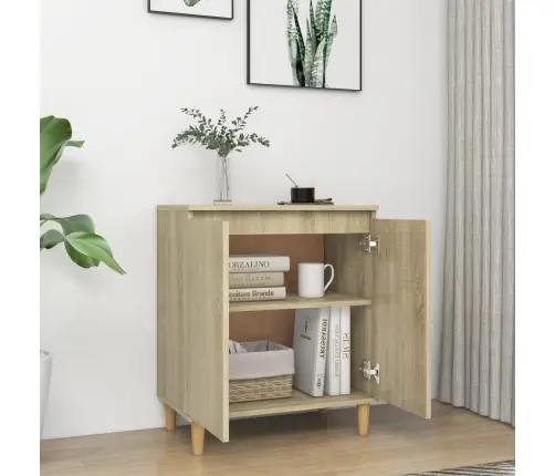 Šoninė Spintelė Su Medinėmis Kojelėmis, Ąžuolo, 60X35X70Cm