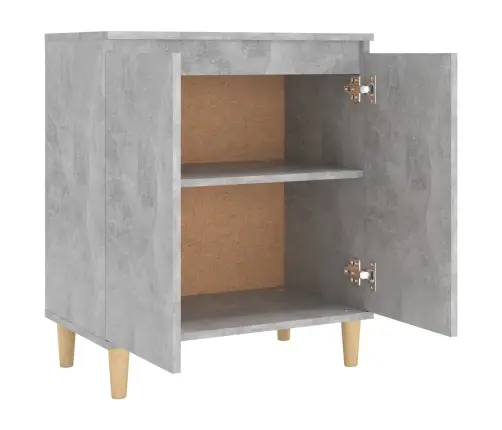 Kumode Ar Koka Kājām Betona Pelēka 60X35X70Cm Inženierijas Koks Vidaxl