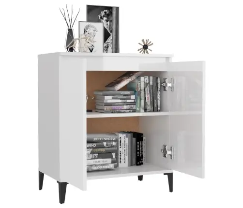 Kumode, Spīdīgi Balta, 60X35X70 Cm, Inženierijas Koks Vidaxl