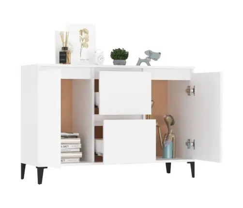 Kumode, Balta, 102X35X70 Cm, Inženierijas Koks Vidaxl