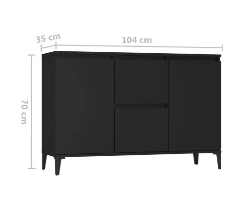 Kumode, Melna, 104X35X70 Cm, Inženierijas Koks Vidaxl