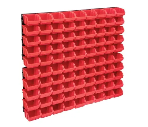 Sandėliavimo Dėžių Rinkinys, 96 Dalių, Raudonas Ir Juodas