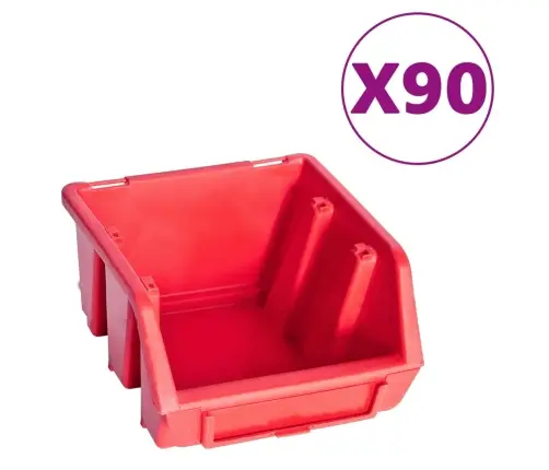 Sandėliavimo Dėžių Rinkinys, 96 Dalių, Raudonas Ir Juodas