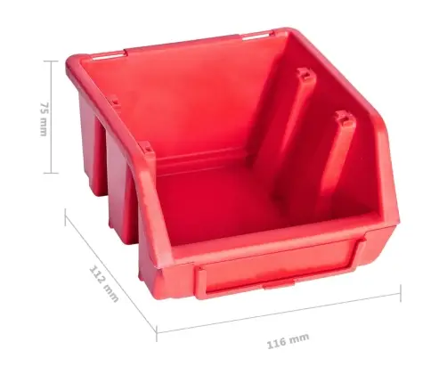 Sandėliavimo Dėžių Rinkinys, 96 Dalių, Raudonas Ir Juodas