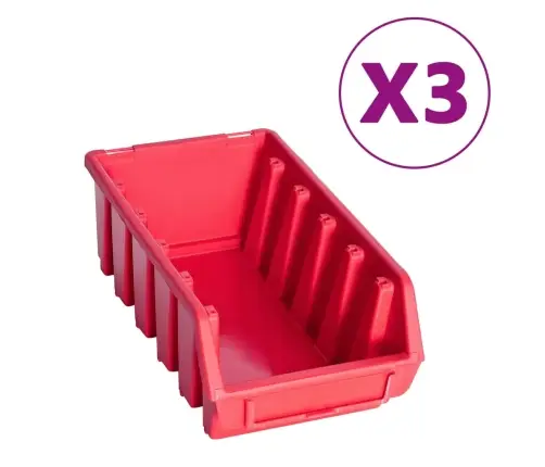 Sandėliavimo Dėžių Rinkinys, 34 Dalys, Raudonas Ir Juodas