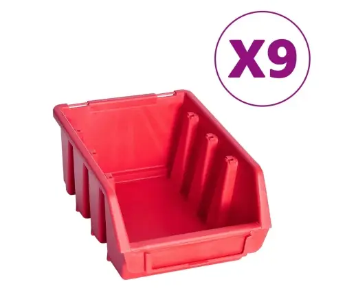 103Osaline Hoiukastide Komplekt Seinapaneelidega Punane Ja Must