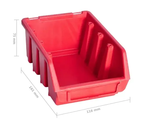 103Osaline Hoiukastide Komplekt Seinapaneelidega Punane Ja Must