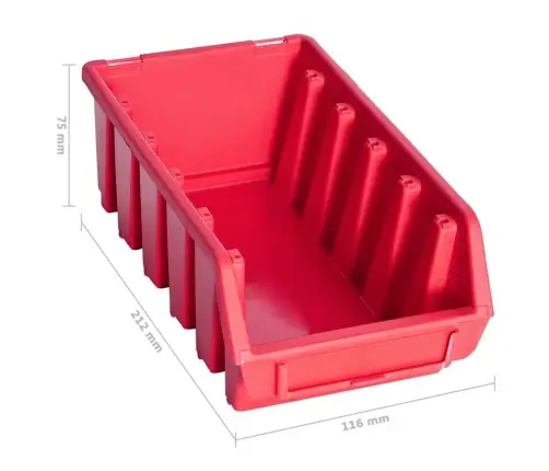 103Osaline Hoiukastide Komplekt Seinapaneelidega Punane Ja Must