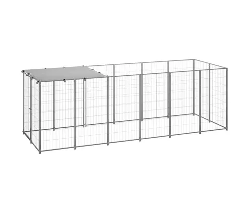 Voljeras Šunims, Sidabrinės Spalvos, 330X110X110cm Plienas