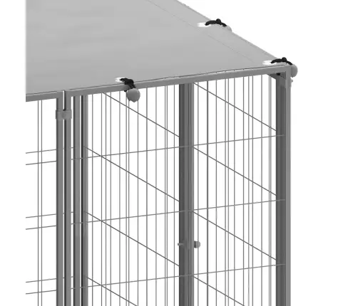 Voljeras Šunims, Sidabrinės Spalvos, 330X110X110cm Plienas