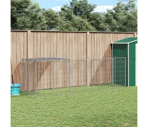 Voljeras Šunims, Sidabrinės Spalvos, 330X110X110cm Plienas