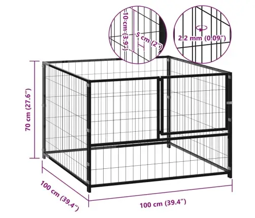 Koeraaedik, Must, 100 X 100 X 70 cm Teras