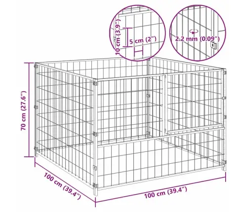 Koeraaedik, Must, 100 X 100 X 70 cm Teras