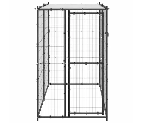 Suņu Voljērs Ar Jumtu, 110X220X180 Cm, Tērauds Vidaxl
