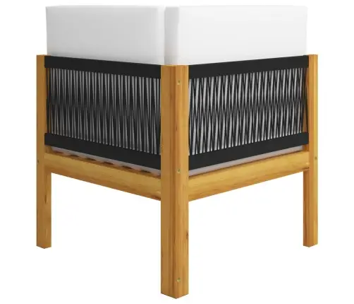Dvivietis Sodo Suoliukas Su Pagalvėlėmis, Akacijos Mediena Ir Virvė