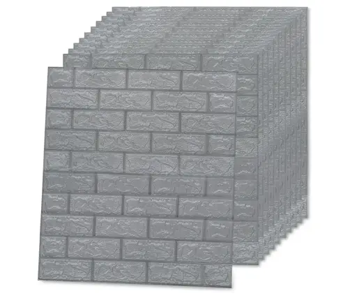 3D Tapetes, Pašlīmējošas, Ķiegeļu Raksts, 20 Gab., Antracīta Vidaxl