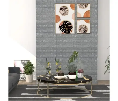 3D Tapetes, Pašlīmējošas, Ķiegeļu Raksts, 20 Gab., Antracīta Vidaxl