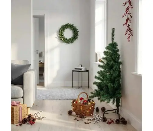 Mākslīgā Ziemassvētku Egle Ar Statīvu, Pusapaļa, 120 Cm, Pvc Vidaxl